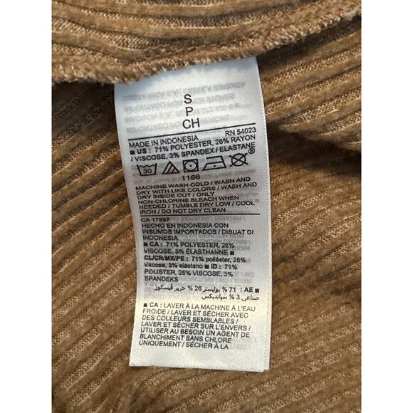 NWT Old Navy Tan Ribbed Sweater Pants Wide Elastic Waist Ankle Pants Size Small - Picture 4 of 5